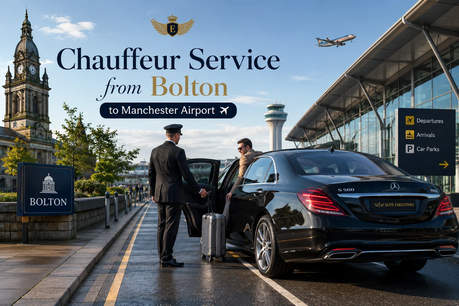 Chauffeur Service from Bolton to Manchester Airport