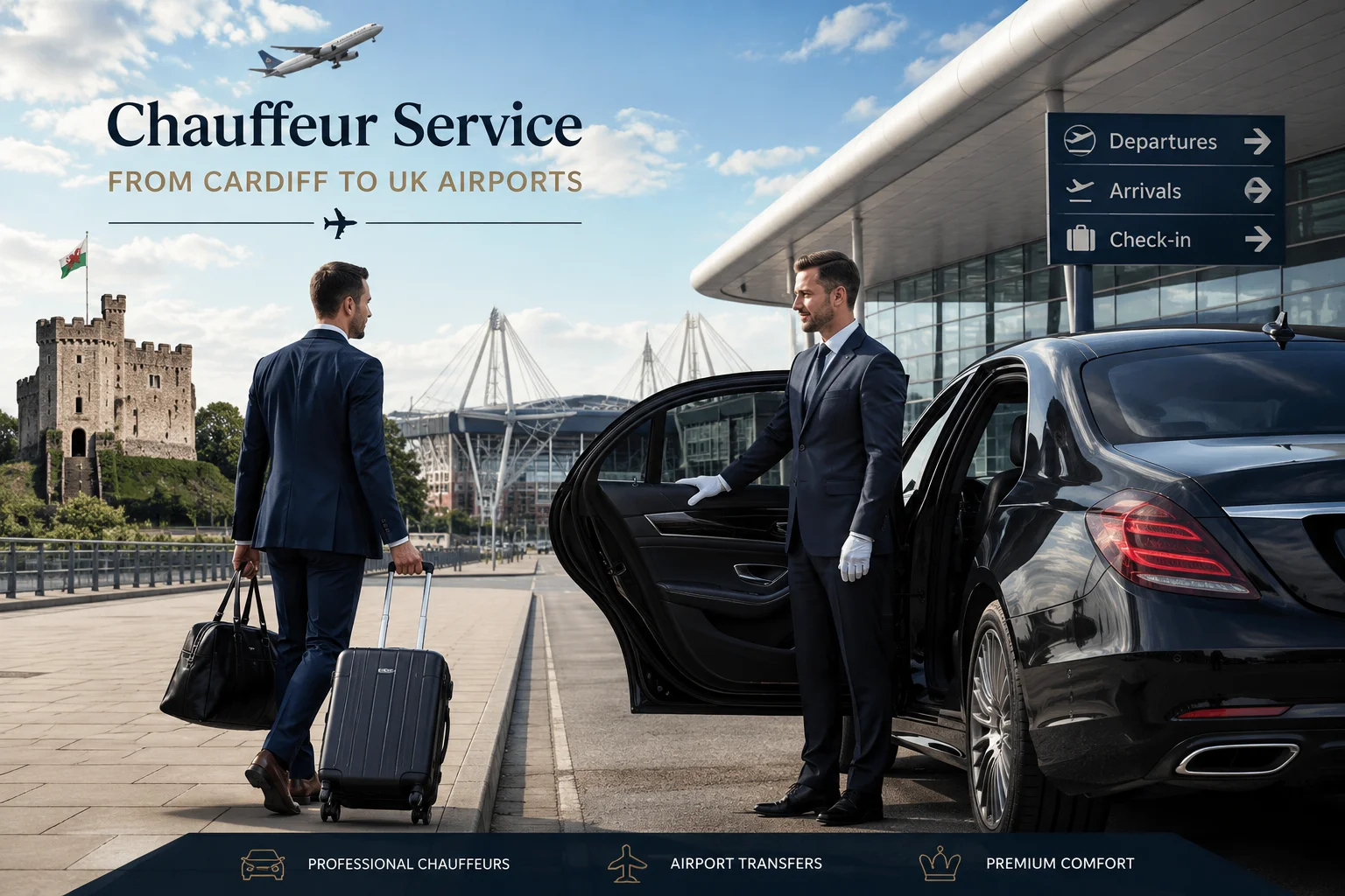 Chauffeur Service from Cardiff to UK Airports
